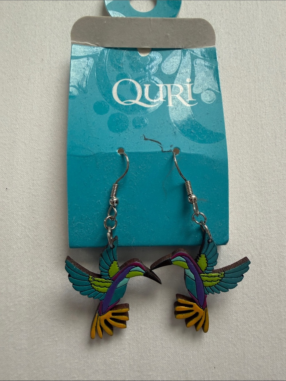 Multicolor Hummingbird Dangle Earrings
